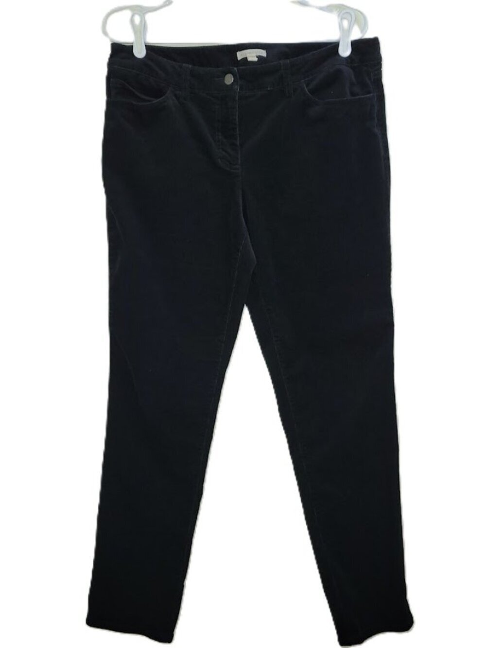 Eileen Fisher Cotton Stretch Corduroy Straight Pant Black Women's Size 12